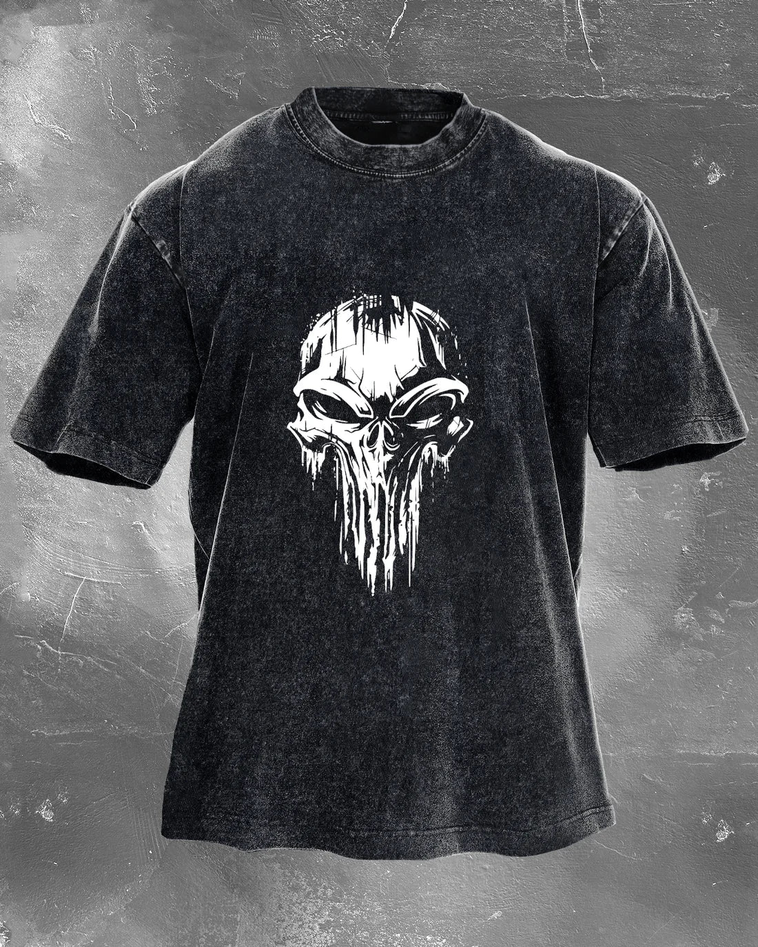 T-shirt Délavé Avec Motif Crâne