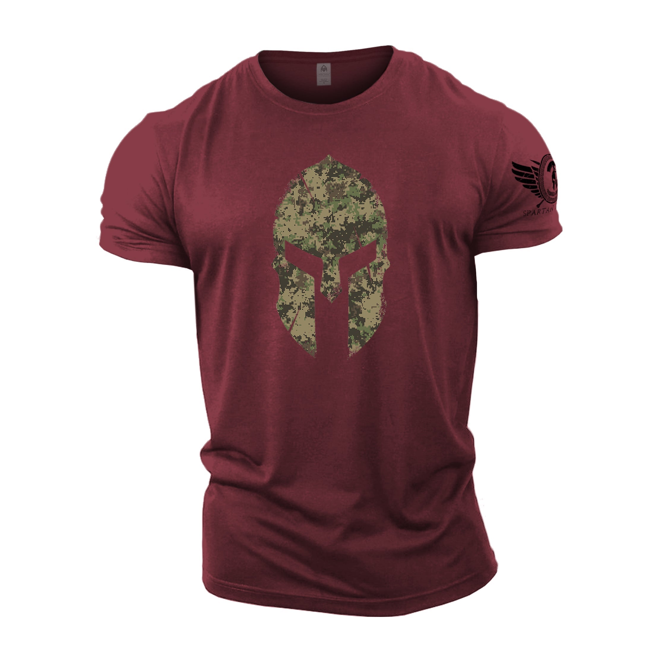 Camiseta con casco camuflado espartano