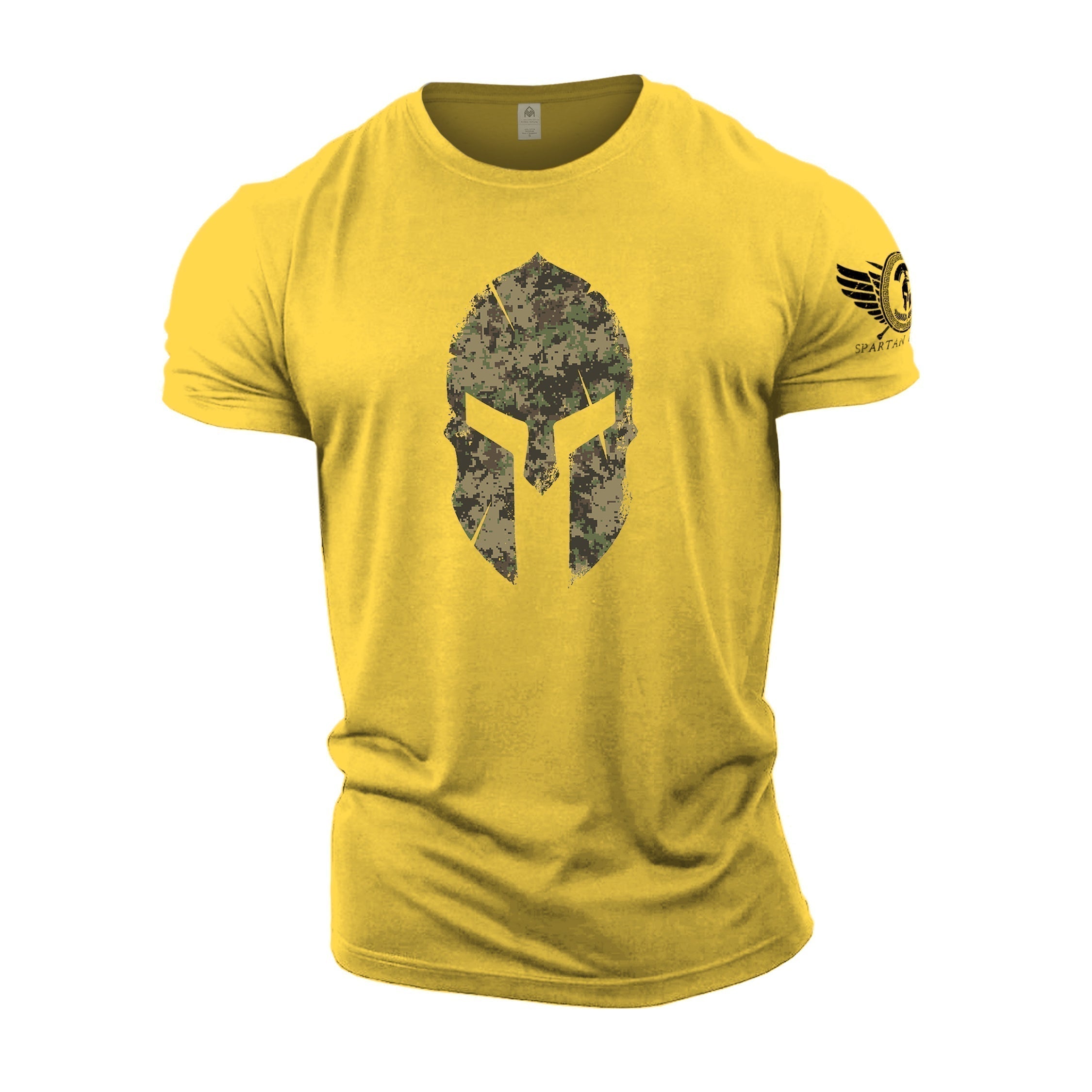 Camiseta con casco camuflado espartano