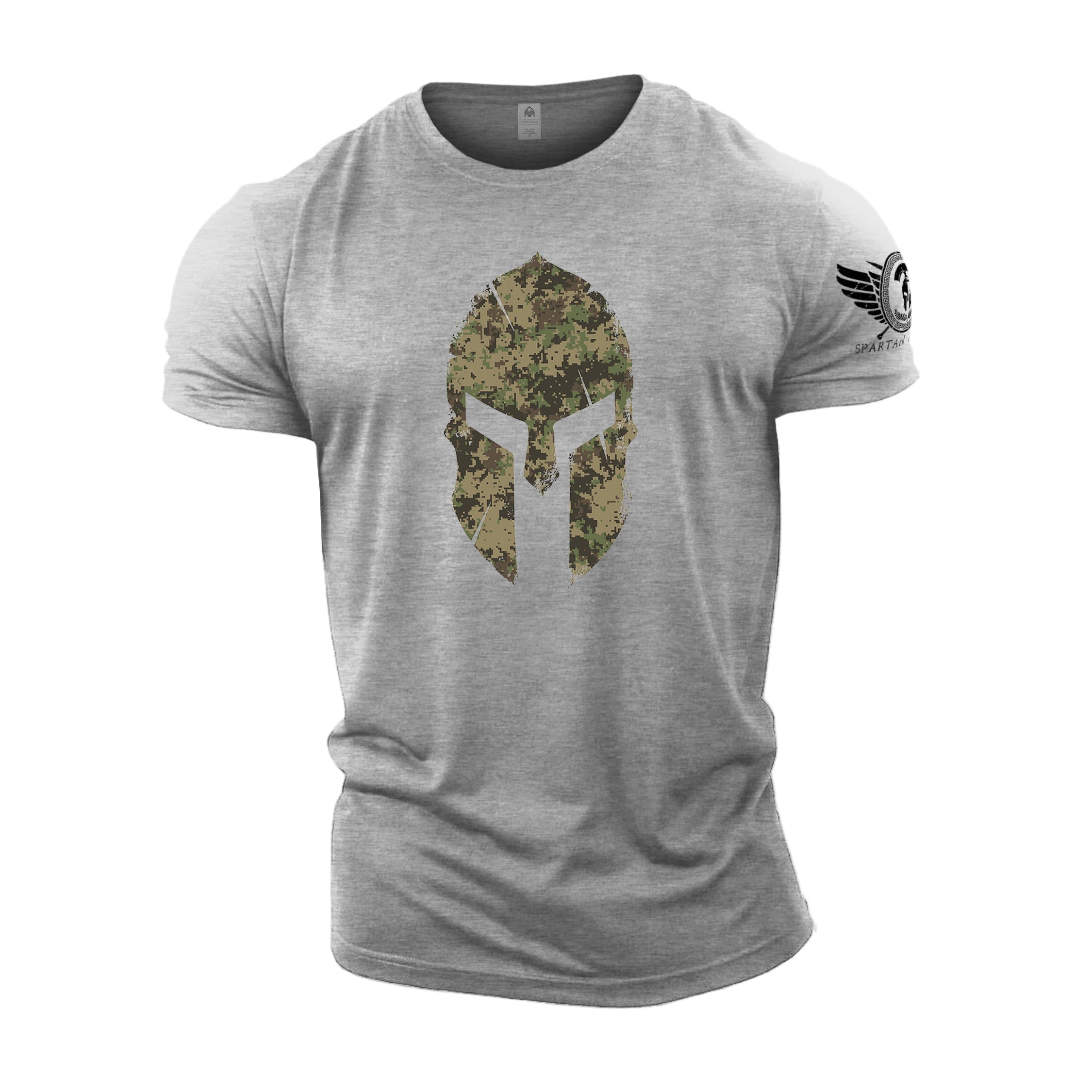 Camiseta con casco camuflado espartano