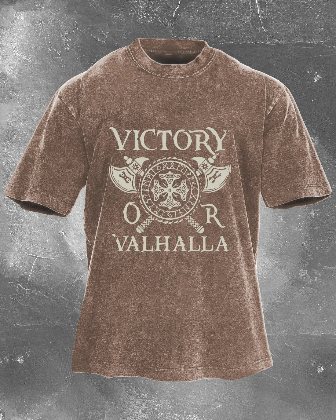 T-shirt lavado Victory Or Valhalla