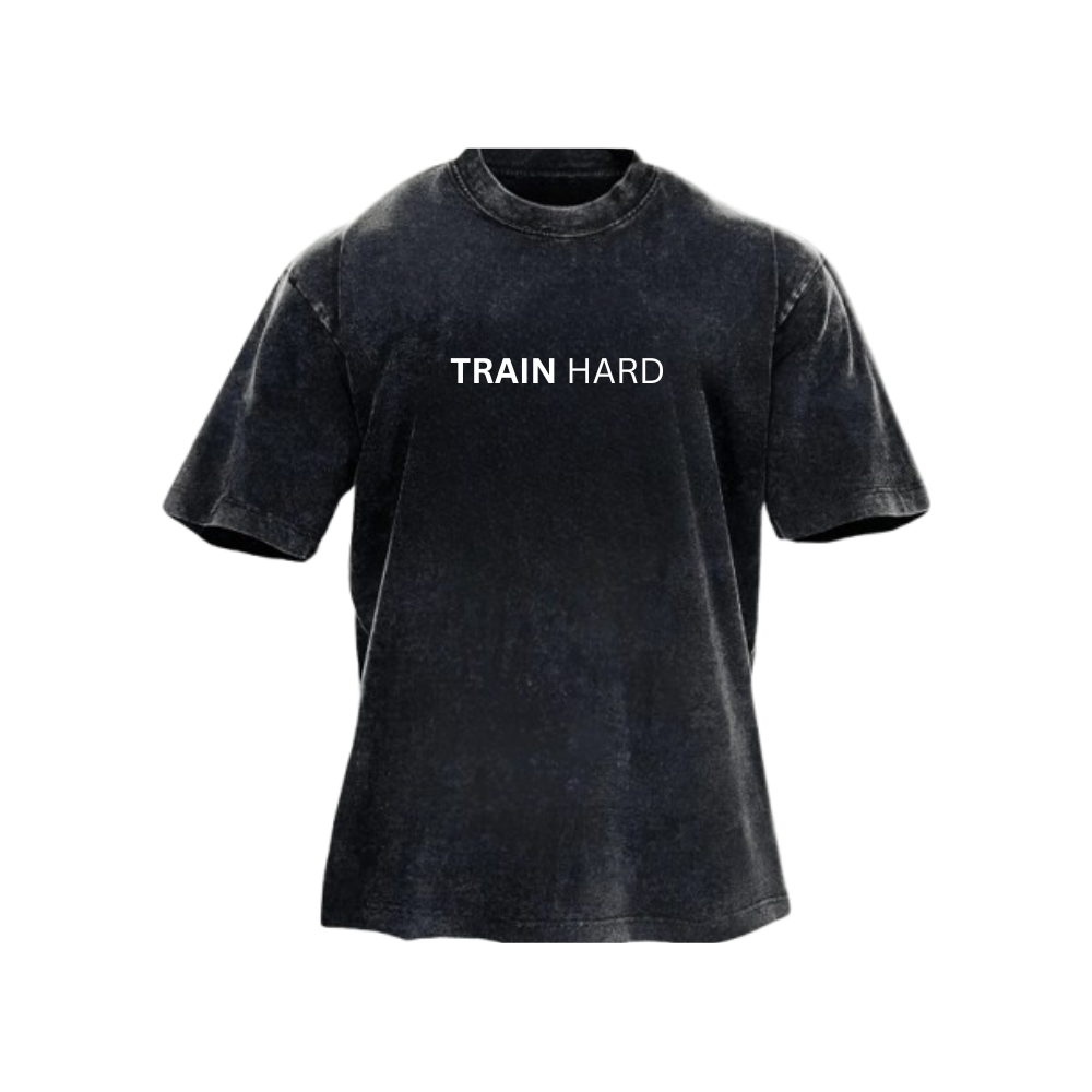 Train Hard T-Shirt im Washed-Look