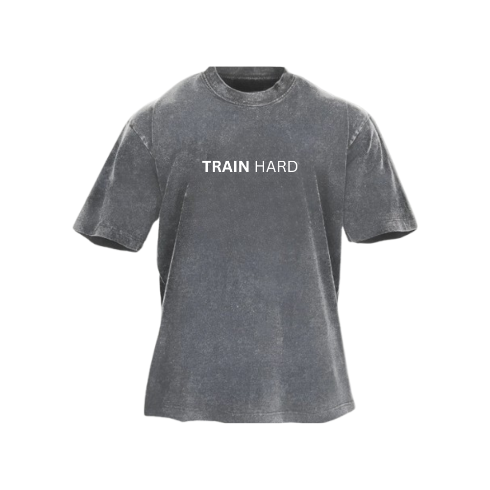 Train Hard vasket T-skjorte