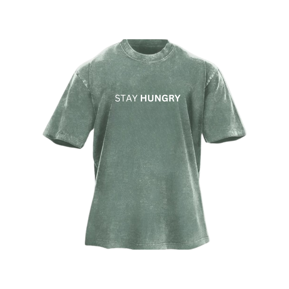 Stay Hungry T-Shirt im Washed-Look