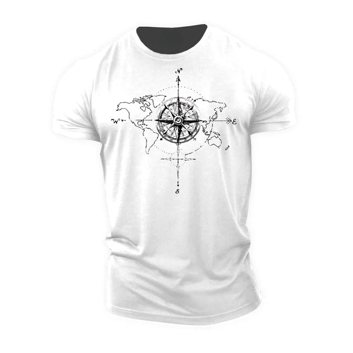 World Map Compass T-Shirt