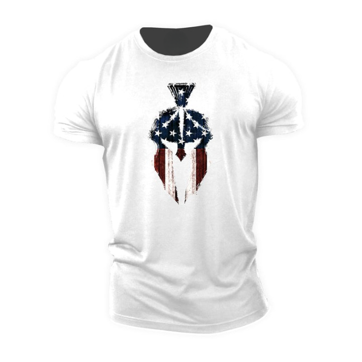 Spartan T-skjorte med amerikansk flagg