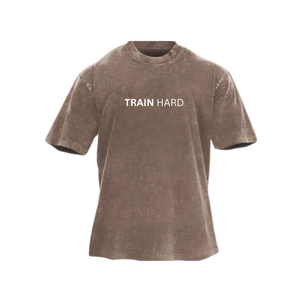 Train Hard T-Shirt im Washed-Look