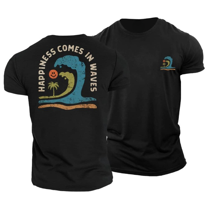 Happiness Comes In Waves T-Shirt