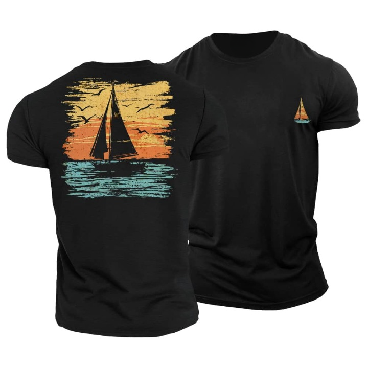 Sailing Boat Sunset T-Shirt