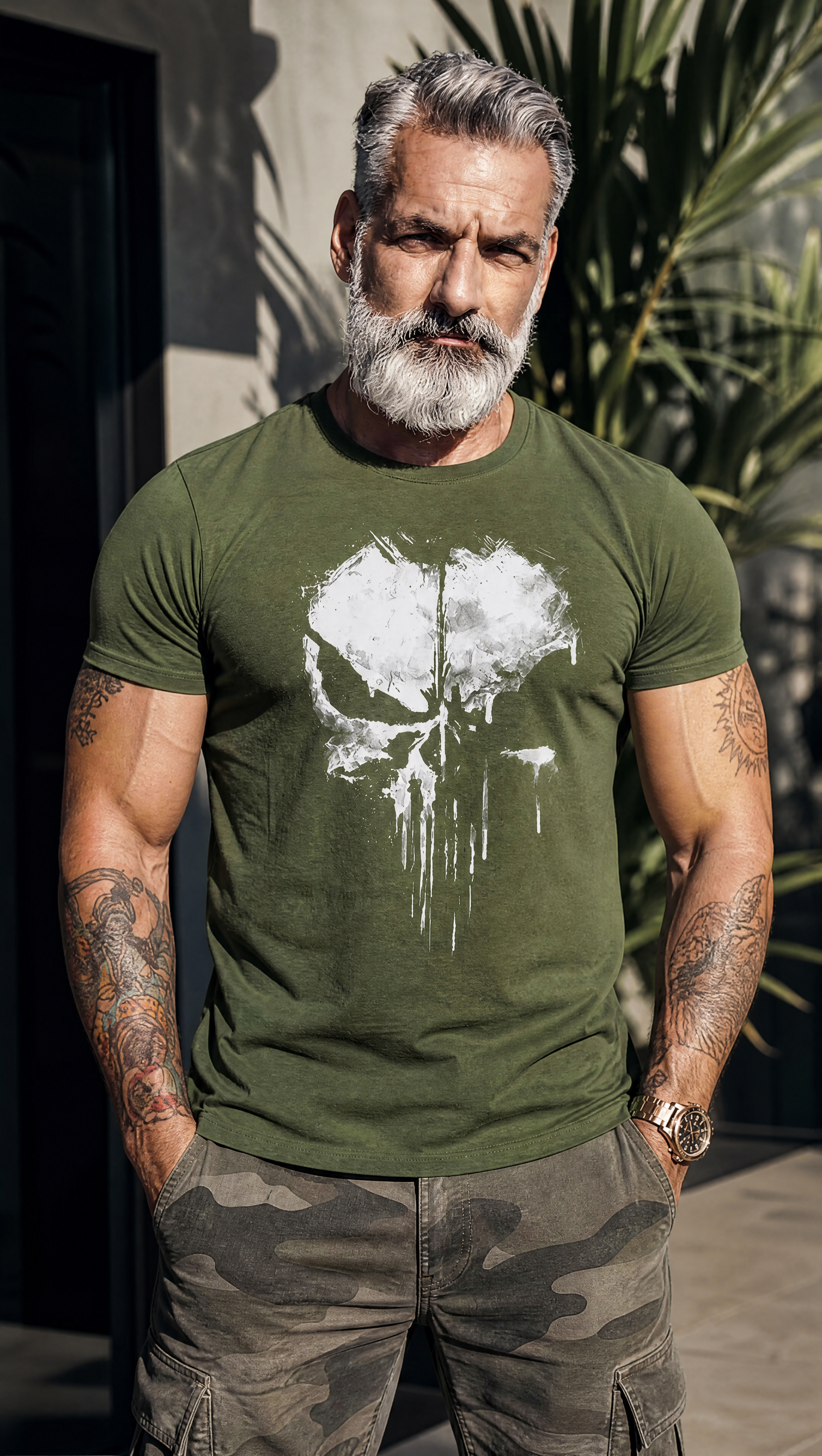 T-shirt met Punisher-schedel