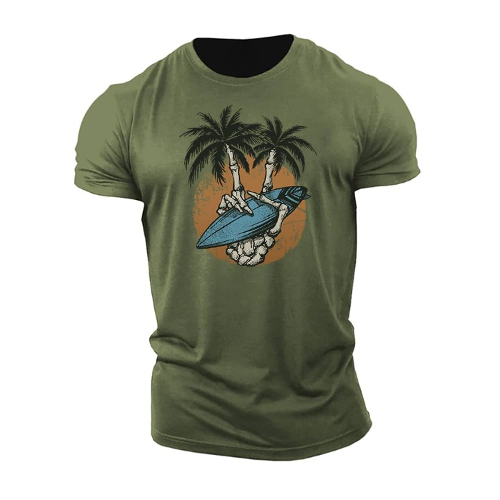 Palm Tree Skull Hand T-Shirt