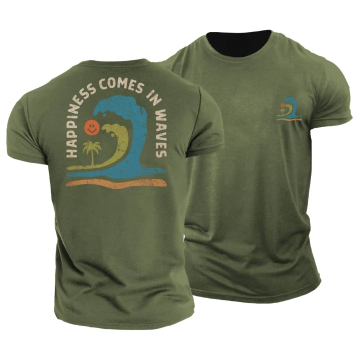 Happiness Comes In Waves T-Shirt