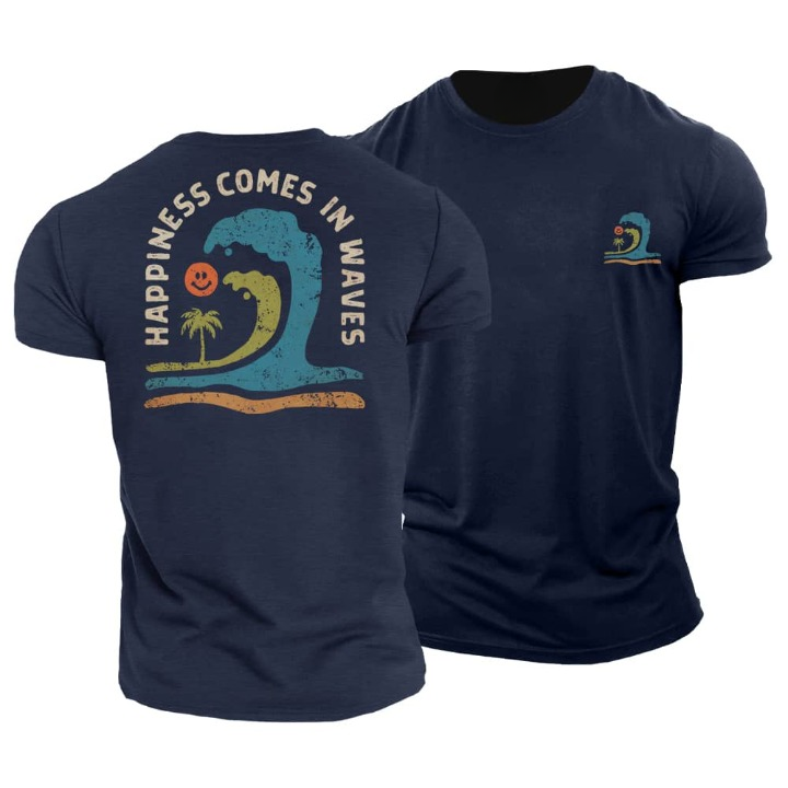 Happiness Comes In Waves T-Shirt