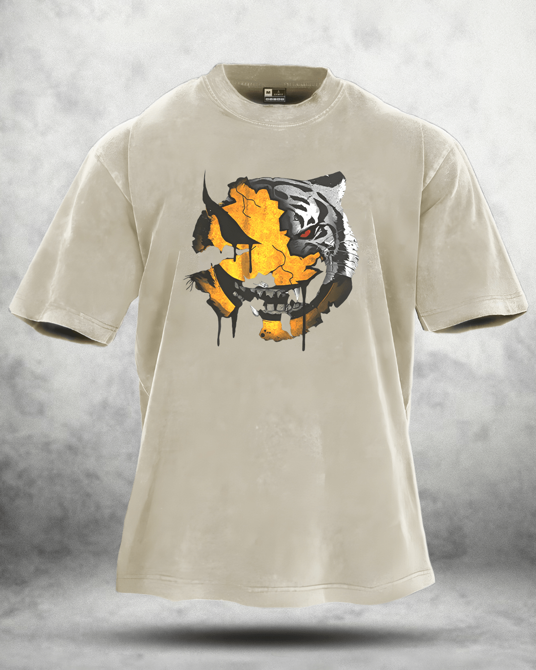 Camiseta Lavada con Carita Enojada