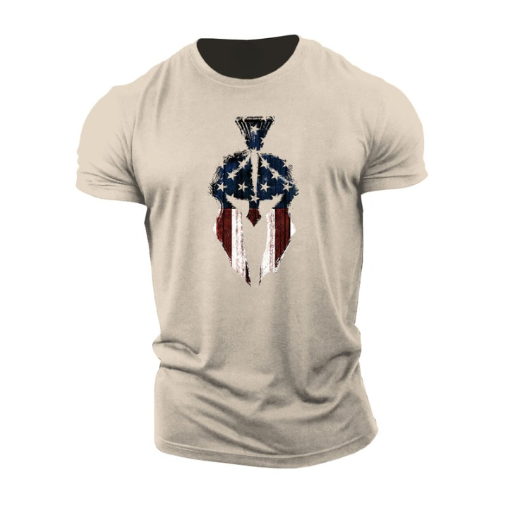 Spartan T-skjorte med amerikansk flagg