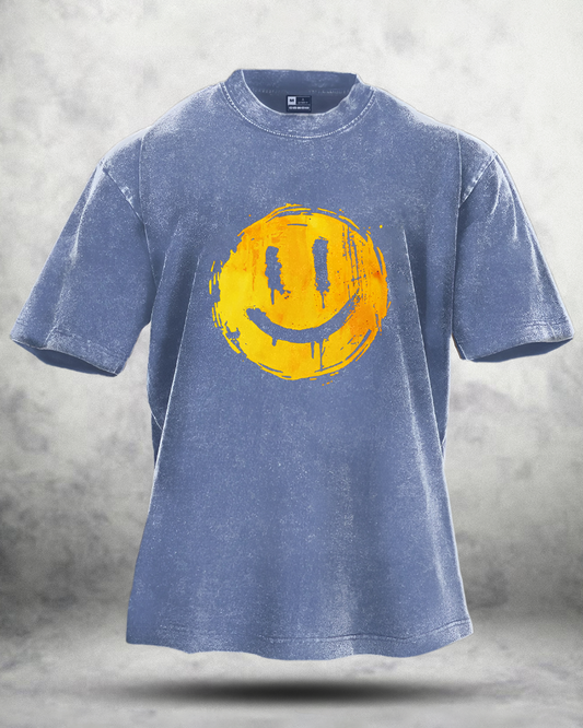 Happy Smiley Washed T-shirt