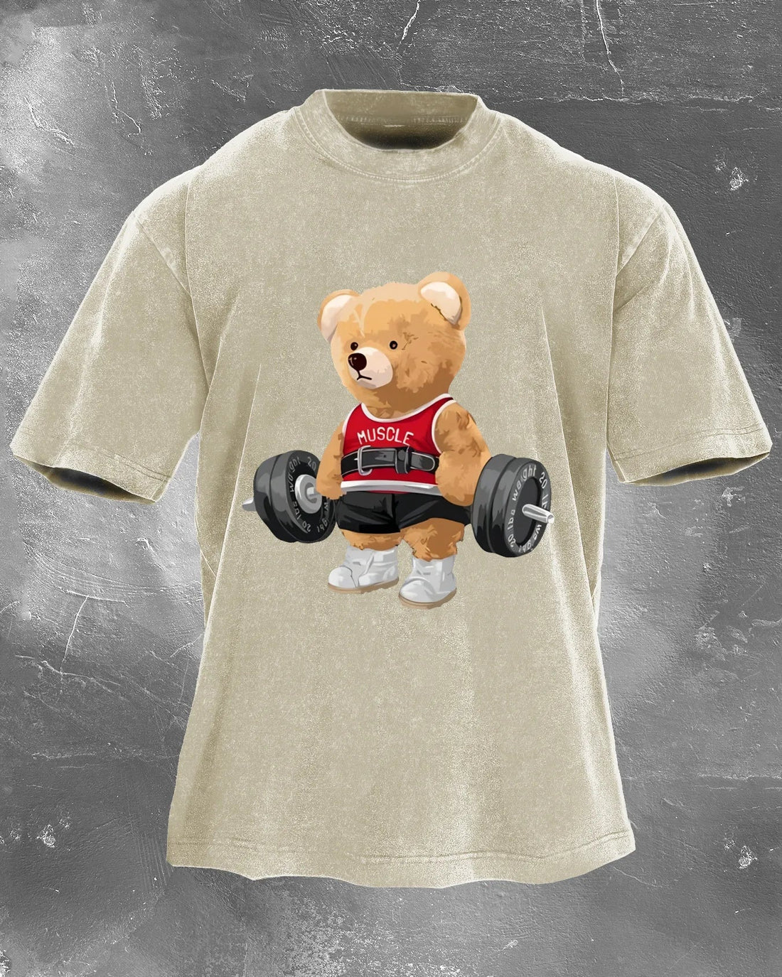 Lifting Bear Washed T-Shirt