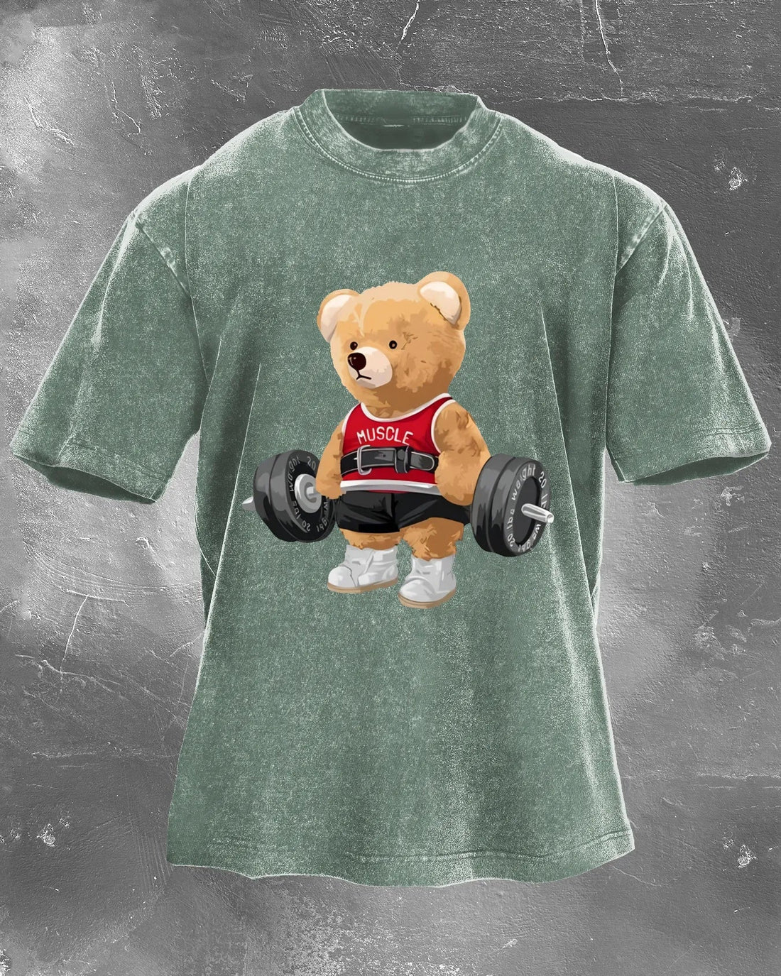 Lifting Bear Washed T-Shirt
