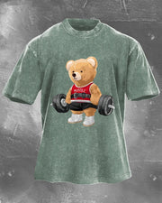 Lifting Bear Washed T-Shirt