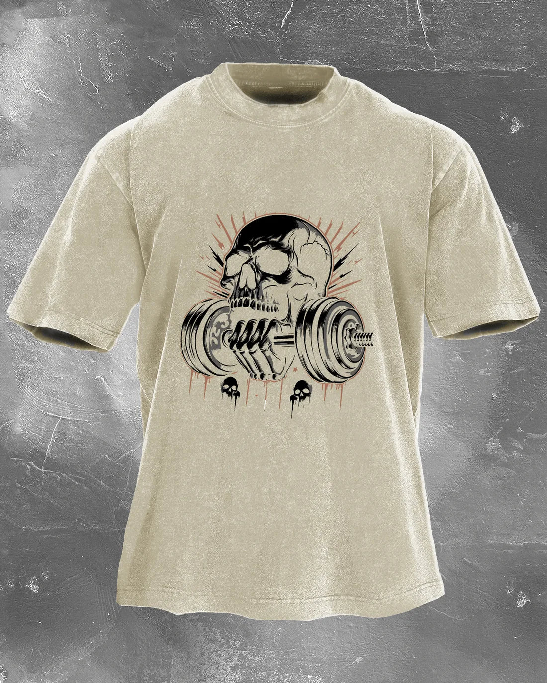Lifting Skull Washed T-Shirt