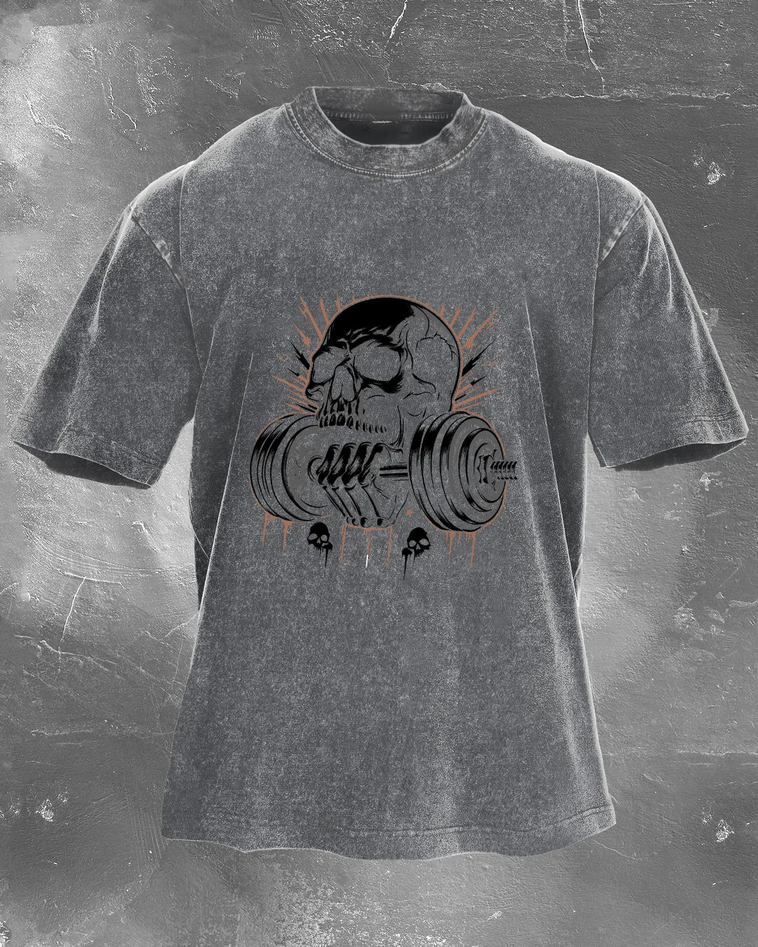 Lifting Skull Washed T-Shirt