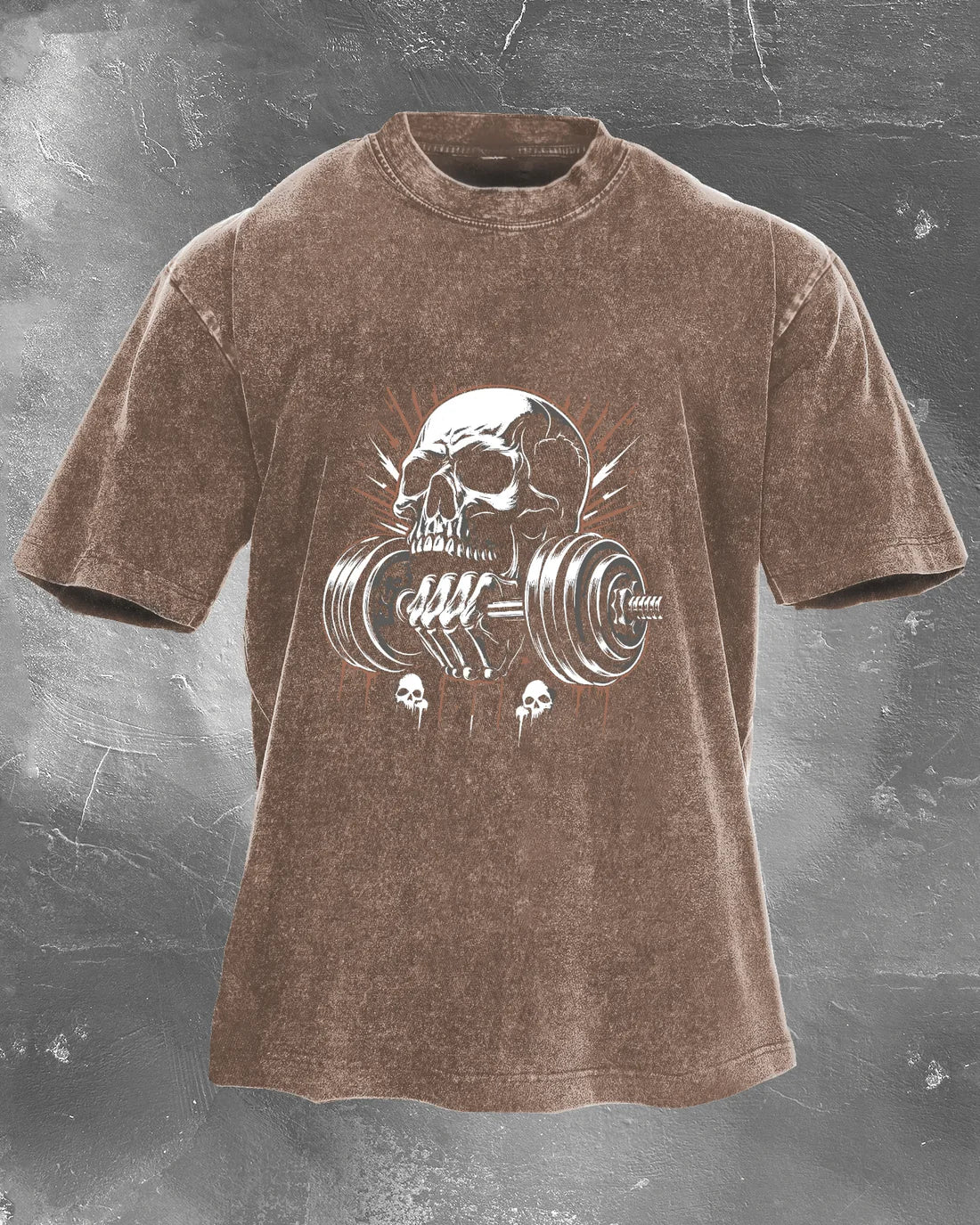 Lifting Skull Washed T-Shirt