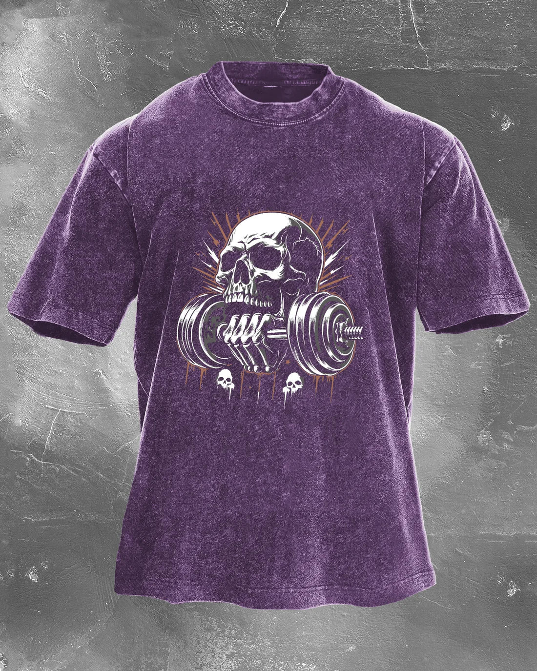 Lifting Skull Washed T-Shirt