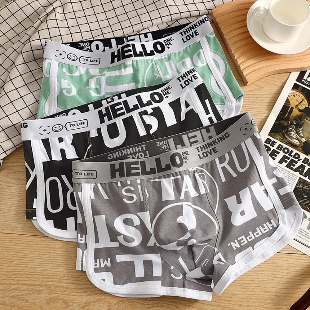 WYNR Hello Print Boxer Shorts - 3 pack