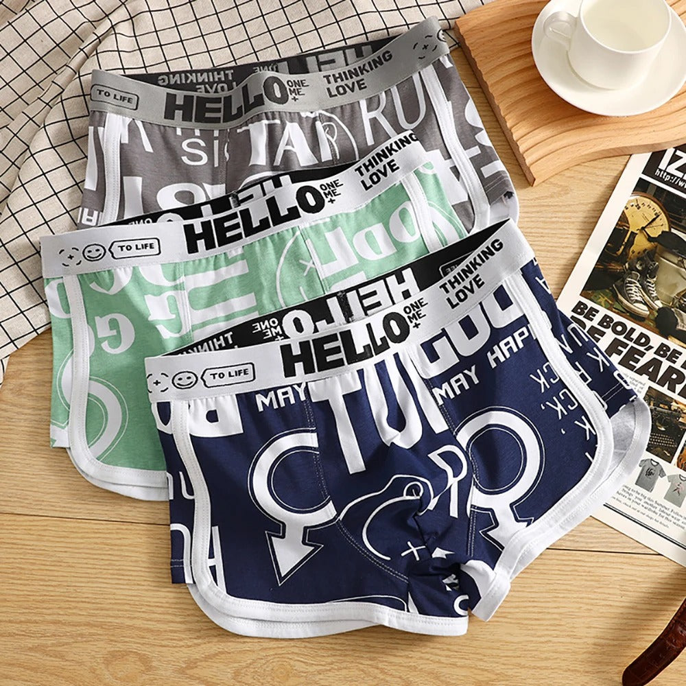 WYNR Hello Print Boxer Shorts - 3 pack