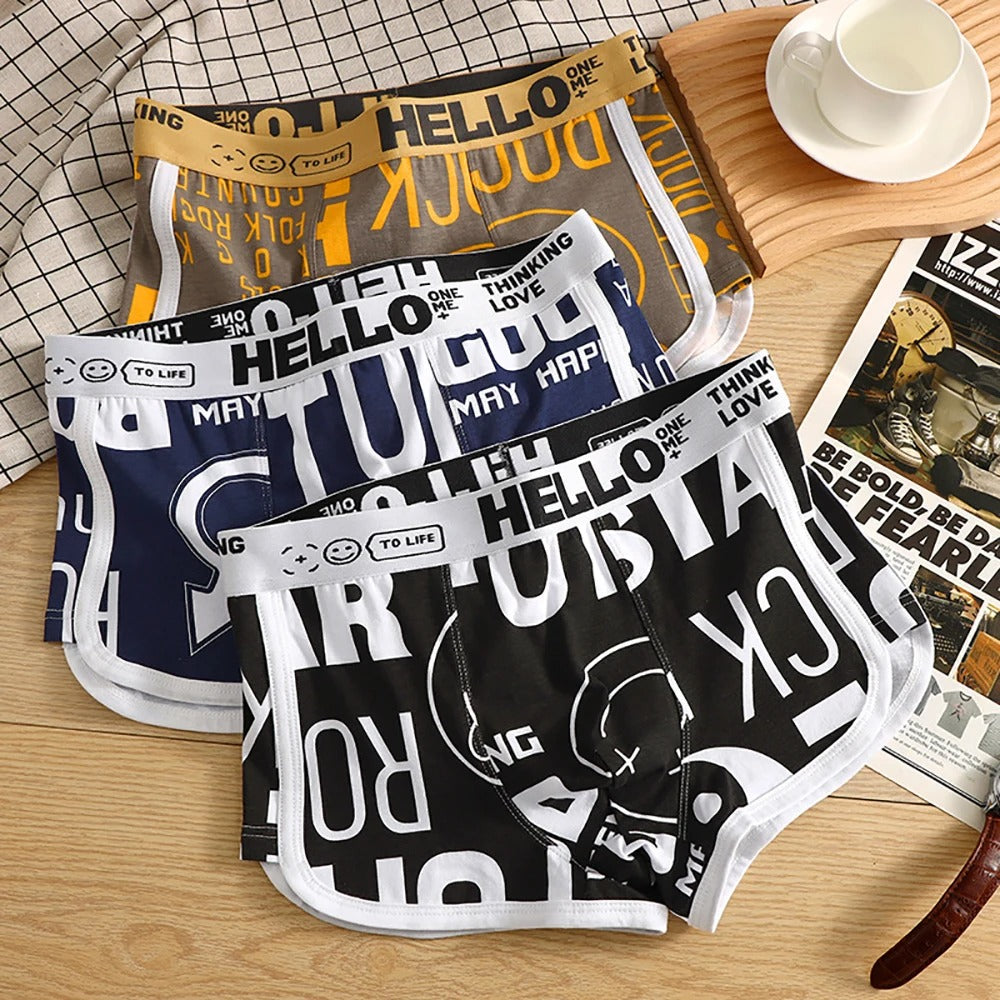 WYNR Hello Print Boxer Shorts - 3 pack