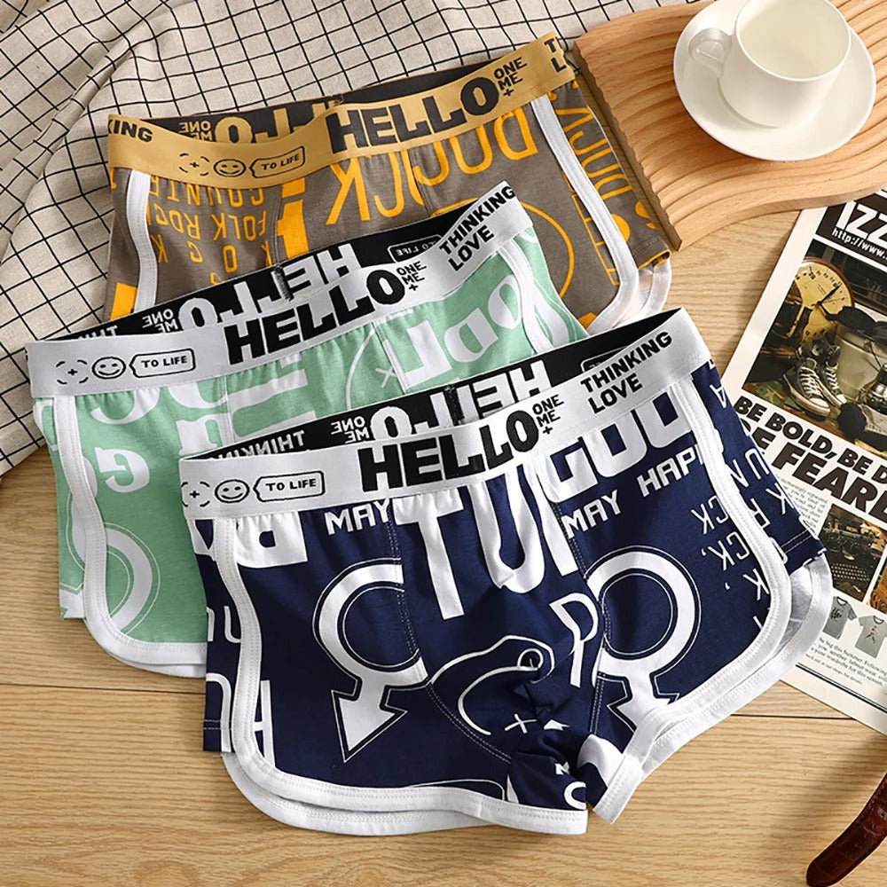 WYNR Hello Print Boxer Shorts - 3 pack