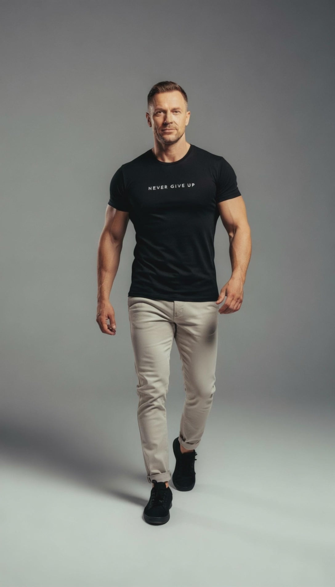 Load video: Never Give Up T-Shirt