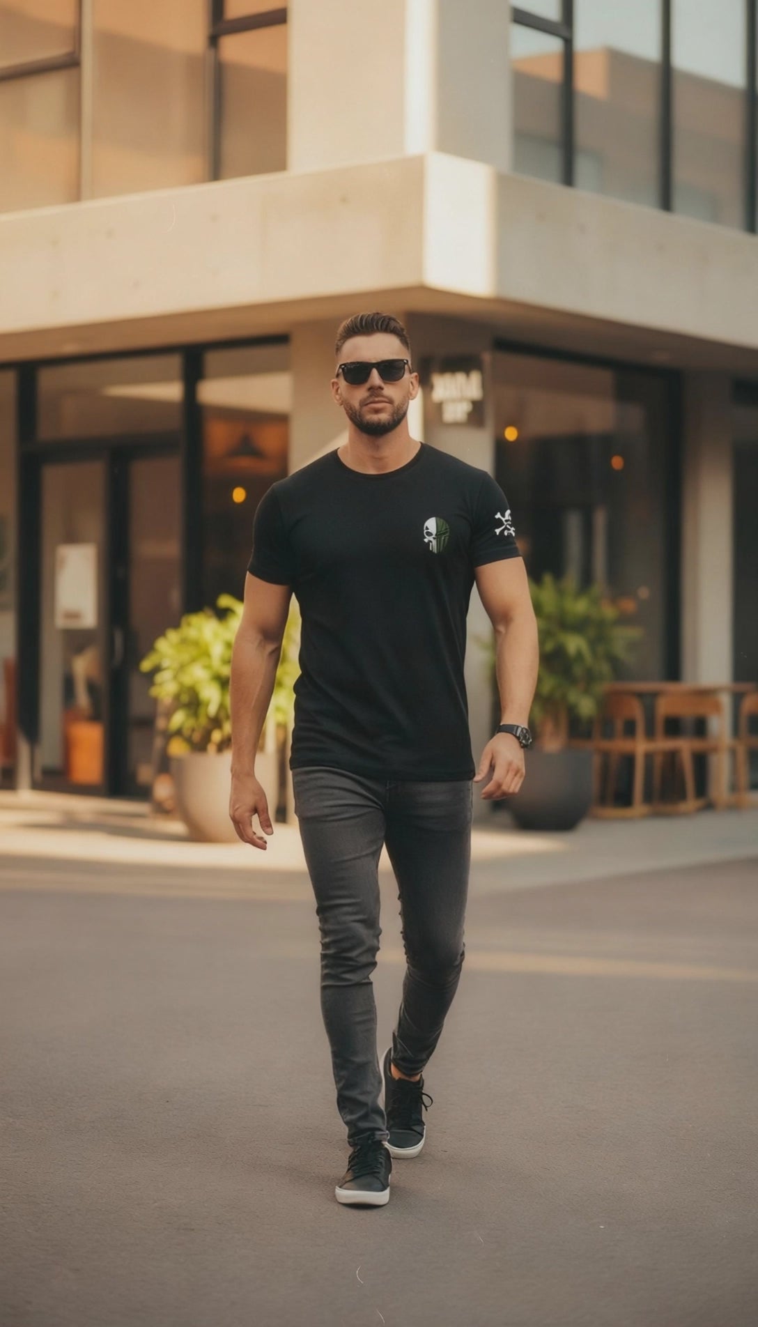 Load video: Spartan Military Skull T-Shirt