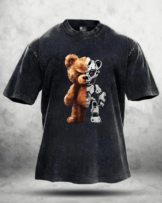 Robot Bear Washed T-shirt